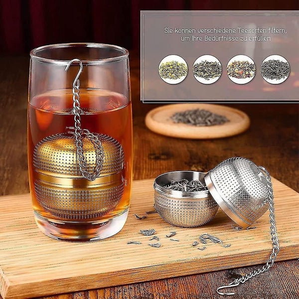 Tea Strainer Tea Infuser 2 Pack, 304 Stainless Steel Tea Filters Tea Interval Carousel 3