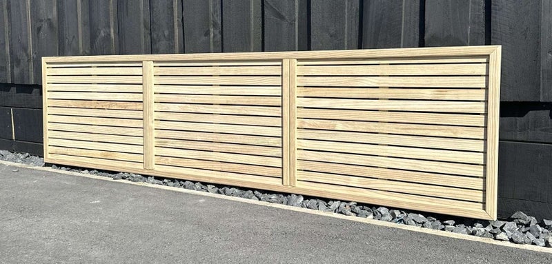 500 x 2400 5mm Gap 3 Panel Trellis Fence Topper Framed Carousel 2