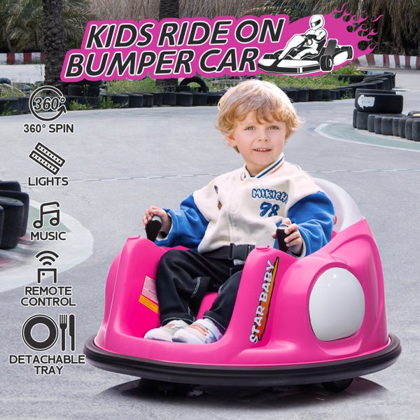 Kids Bumper Car Remote Control Ride On Toy Carousel 1