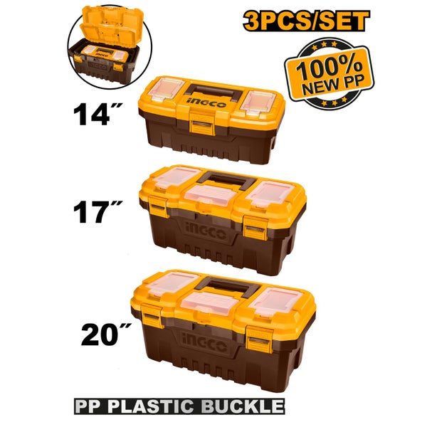 3PCS PORTABLE PLASTIC TOOL BOXES SET Carousel 1