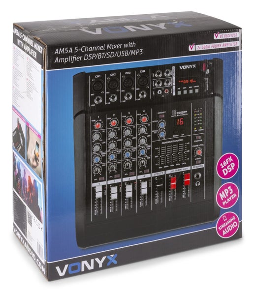 5-Channel Mixer with Amplifier DSP/BT/SD/USB/MP3 Carousel 8