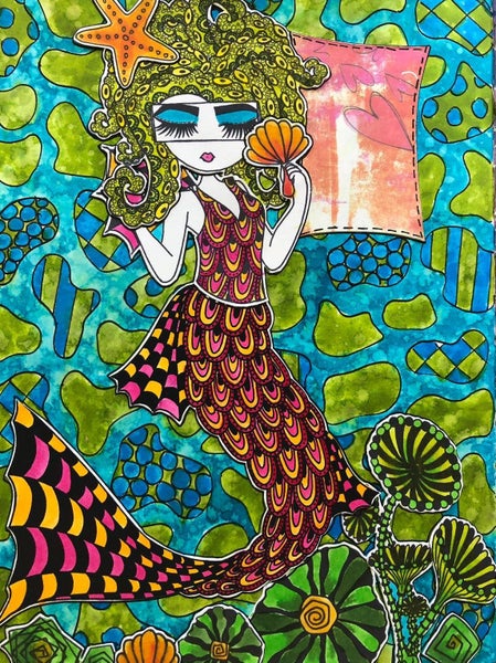 Dyan Reaveley Dylusions Stamp set - Merlady DYB69041-B Carousel 4