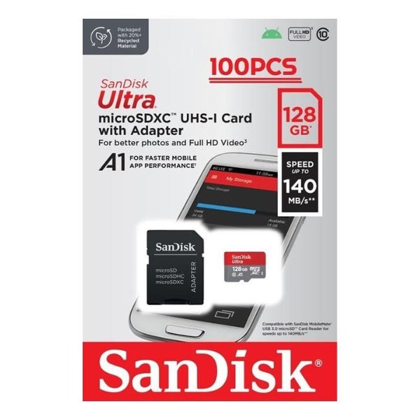SanDisk 128GB Ultra MicroSDXC UHS-I Memory Card With Adapter (140MB/s) Carousel 1