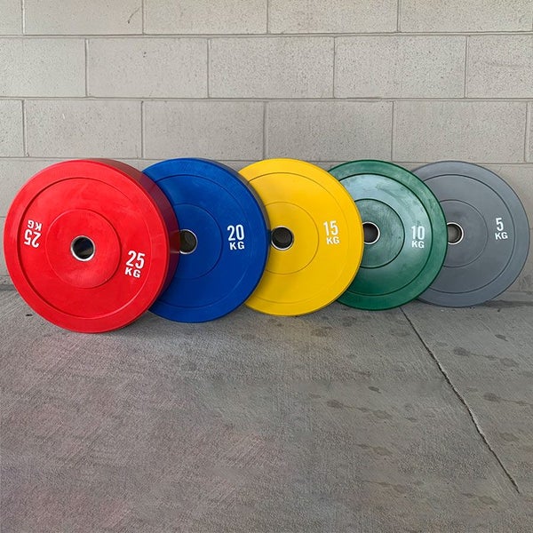 10KG x 2 Color Bumper Plates D:445mm Barbell Weights (EZ166-2x2) Carousel 1