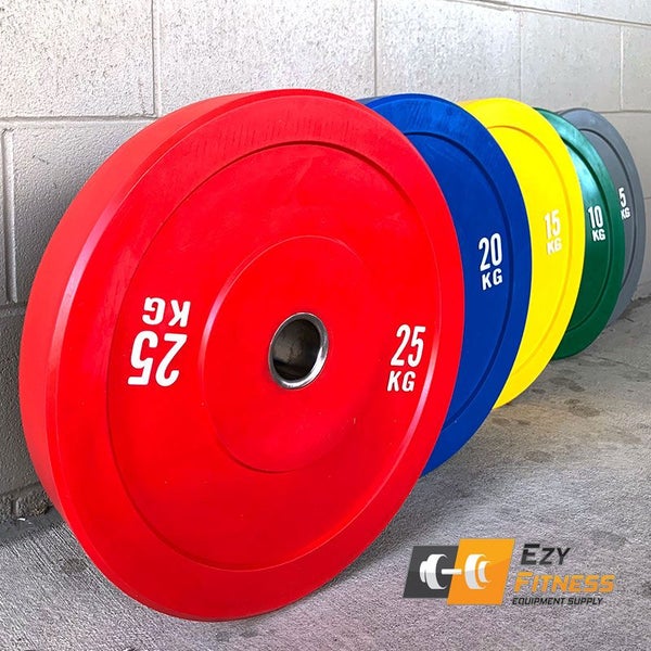 10KG x 2 Color Bumper Plates D:445mm Barbell Weights (EZ166-2x2) Carousel 2
