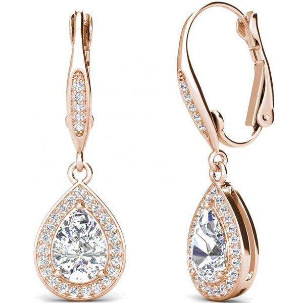 Rose-Gold Drop Crystal Earrings "Senorita" Carousel 1