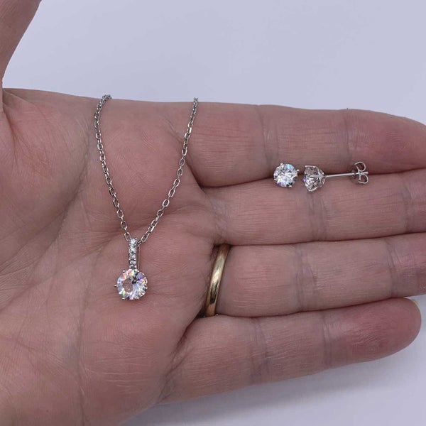 18K White Gold Crystal Jewellery Set "Tina" Carousel 2