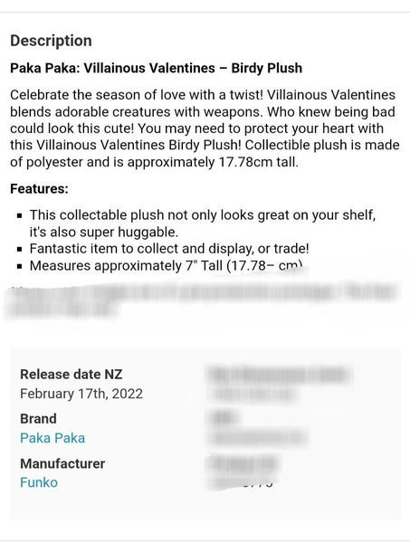 Funko Plush villainous valentine birdy Carousel 4