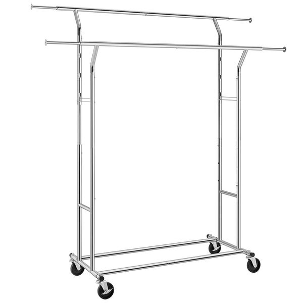 Double Hanging Rails Metal Garment Rack Carousel 1