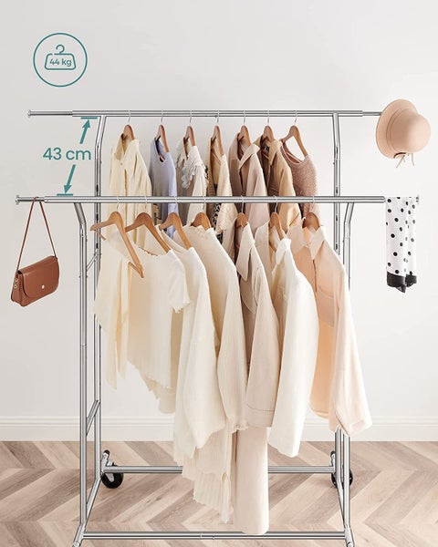 Double Hanging Rails Metal Garment Rack Carousel 9
