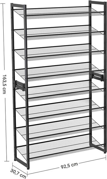8 Tier Shoe Rack - Black Carousel 8