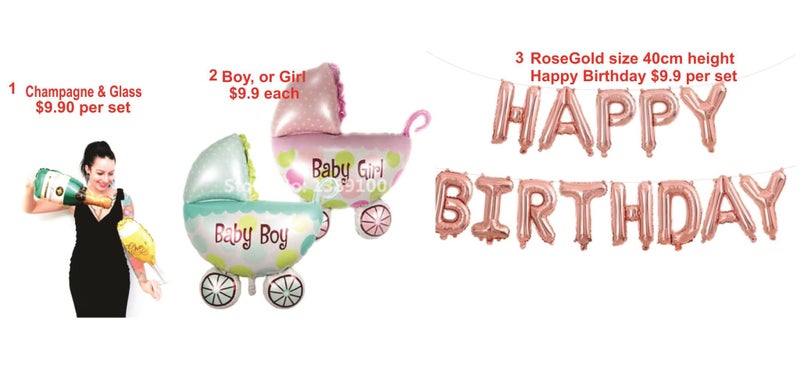 Clearance sale! Baby shower party balloon party/ birth/ newborn + Free Inflator Carousel 1