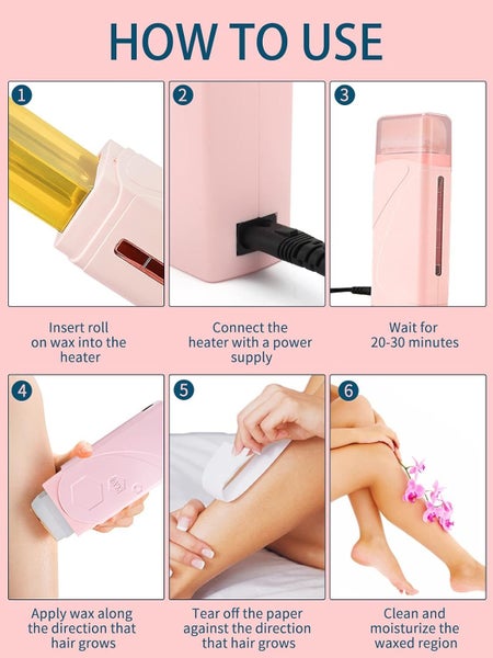 Waxing Kit, 40W Handheld Wax Pot Hair Removal Kit, Wax Warmer Professional Kit Carousel 5