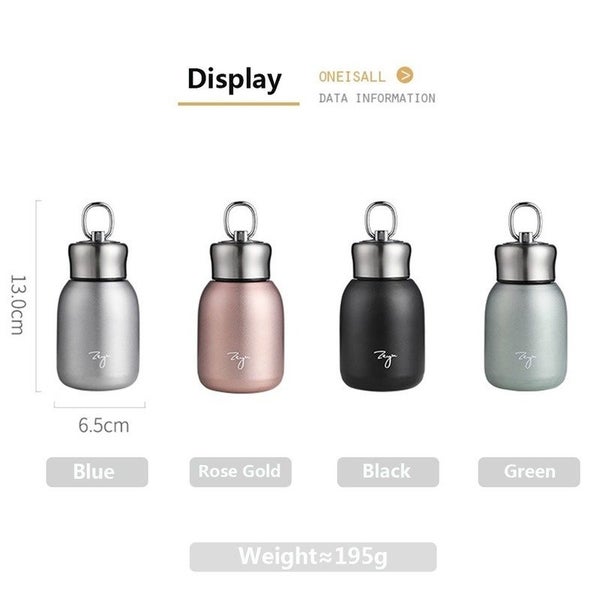 300ML Mini Coffee Vacuum Flasks Lovely Stainless Steel Thermos Portable (Silver) Carousel 5