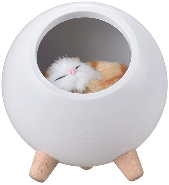 Cute Cat House Night Light Bedroom Table Lamp -White Carousel 1