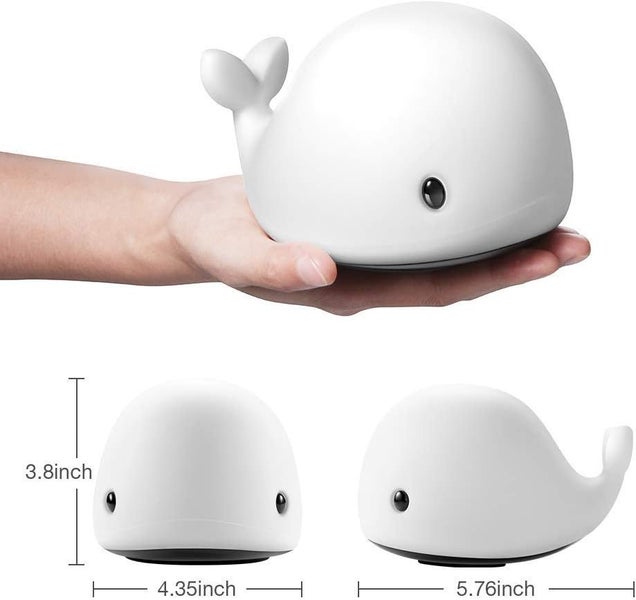 Cute Whale Night Light for Kids Baby Night Light with 7 Color Changing Carousel 5