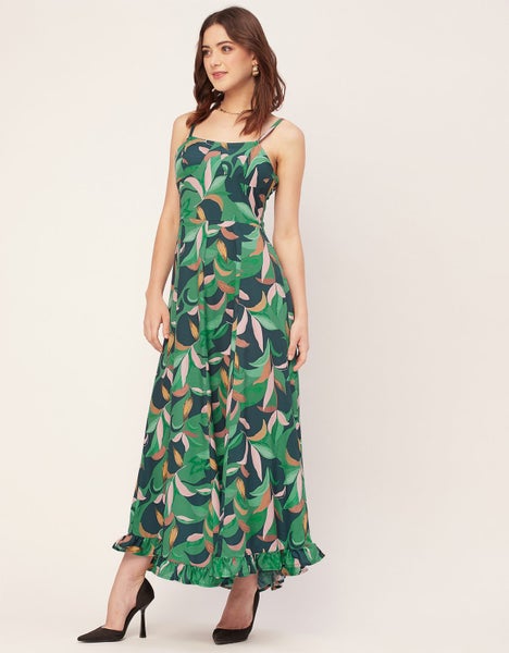 Moomaya Sleeveless Sweetheart Neck Printed Dress - Women's Elegant A-Line Carousel 9