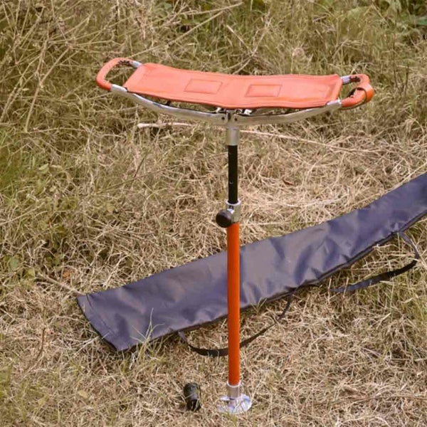 Outdoor Shooting Stick Adjustable Venator Leather Walking Stick Seat Tan Carousel 2