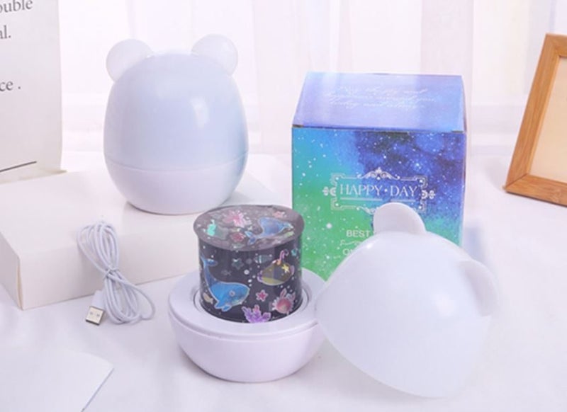 Night light Starry Sky Projector Night Light Bluetooth Remote 6 Pattern Carousel 7