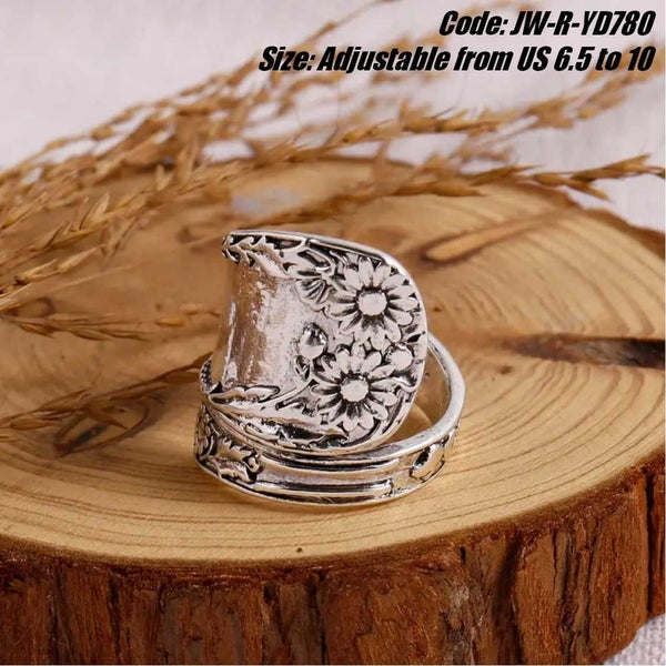 Retro Women's Silver Daisy Ring Wedding Ring Jewellery *Local Buy* Carousel 2