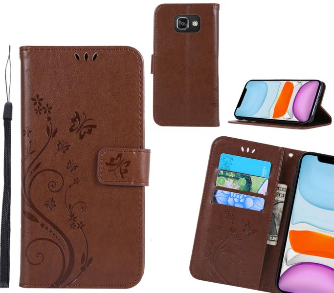 Galaxy A3 2016 Case Embossed Butterfly Wallet Leather Cover Carousel 1