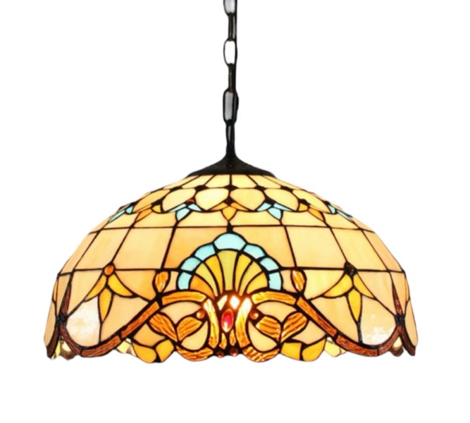 Large 40cm Shade Tiffany Pendant Light Carousel 1