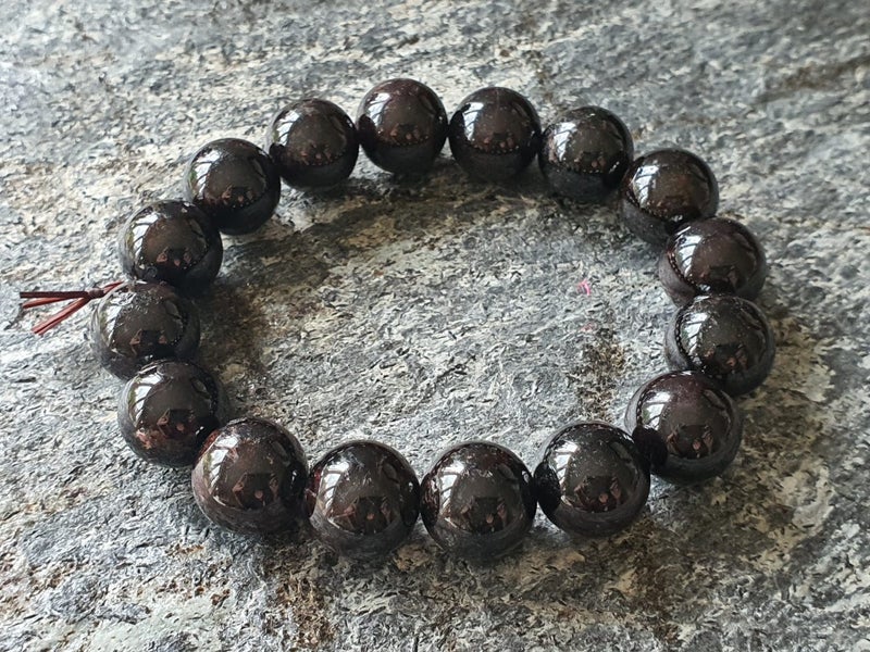 GARNET CRYSTAL BEADED BRACELET HEALTH JOY and PASSION (NZ MADE) Carousel 1
