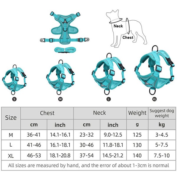 Durable Multi-color Dog Harness Nylon Reflective Dog Traction Harness Carousel 7