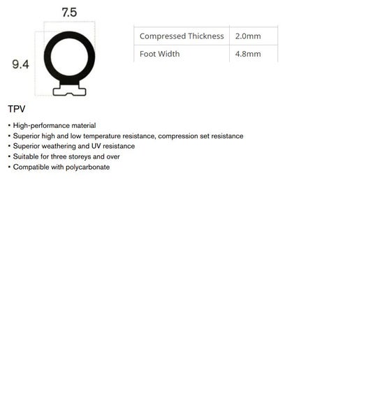 TPV Composite Window Bulb Seal (sold per meter, max 135 m) Carousel 2