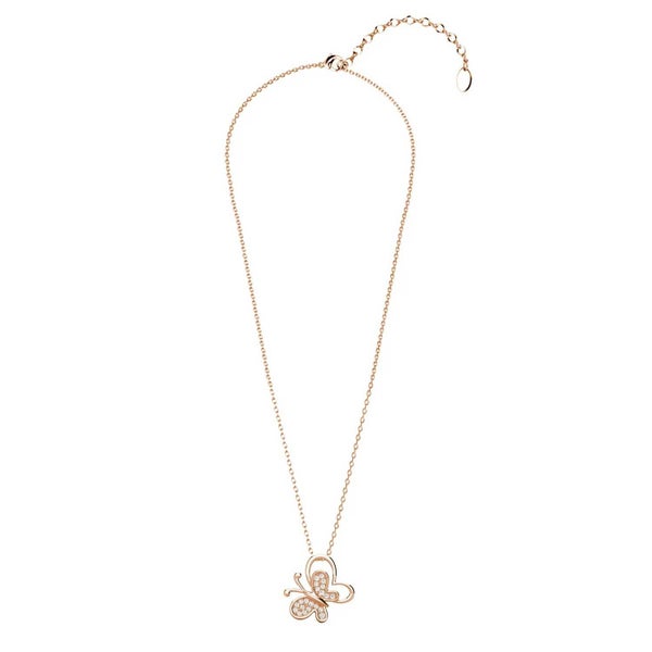 Rose-Gold Crystal Butterfly Necklace "Averill" Carousel 2