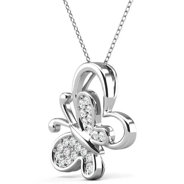 18K White-Gold Crystal Butterfly Necklace "Averill" Carousel 2