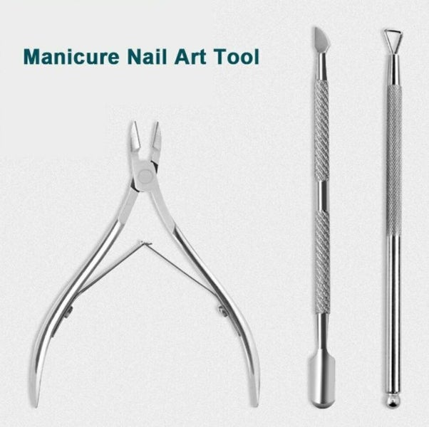 Nail Art Cuticle Spoon Pusher Clipper Nipper Cutter Manicure Tool Kit Set Carousel 2