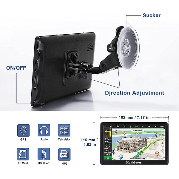 Car GPS Navigation 7-inch GPS Navigator Truck Satellite Navigation 256m+8g Carousel 5