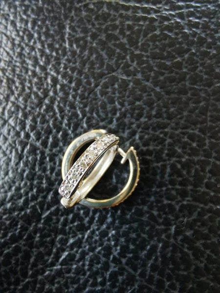 14ct White Gold Genuine Diamond Huggies Carousel 2