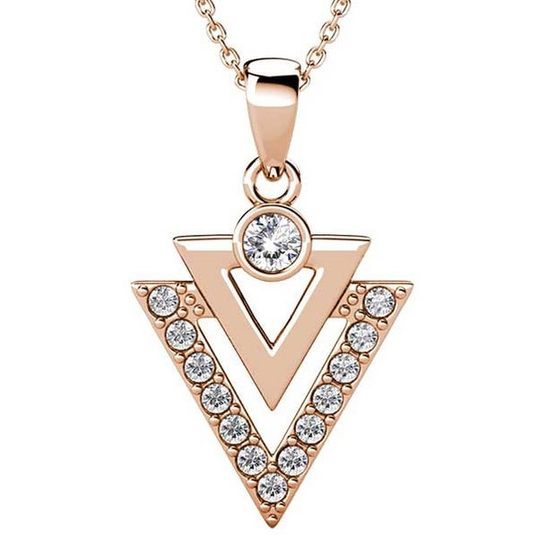 Rose Gold Crystal Geometric Necklace "Tripoli" Carousel 1