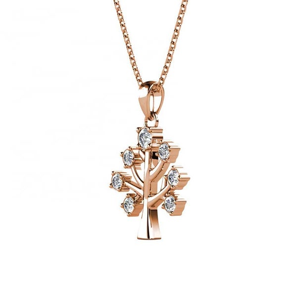 Rose Gold Crystal Necklace "Tree of Life" Carousel 2