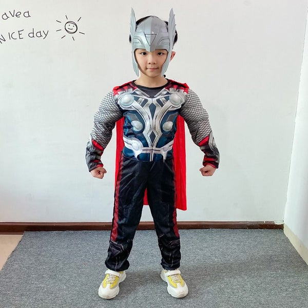 Thor Children Costume Set (Muscular style ) with LED HELMET for Medium Carousel 1