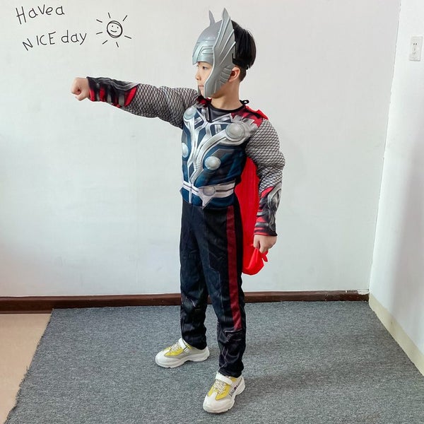 Thor Children Costume Set (Muscular style ) with LED HELMET for Medium Carousel 2
