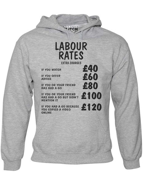 Men's Labour Rates Hoodie Carousel 1