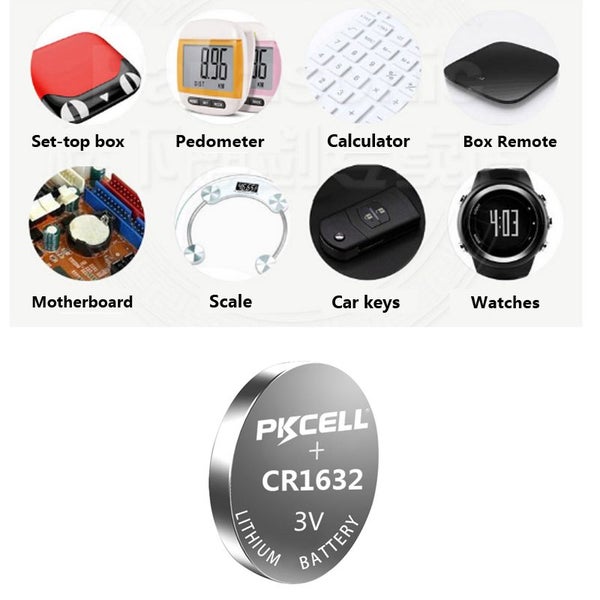 PKCELL CR1632 x 1 Pcs 3V Lithium Battery 1632 DL1632 LM1632 ECR1632 Genuine Carousel 8