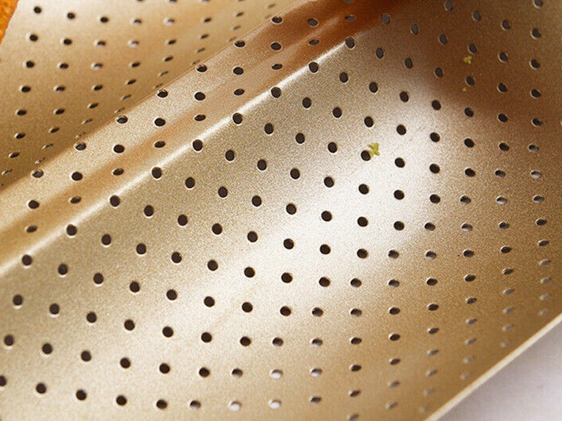 Non-Stick Perforated Baguette Pan Baguette Bake French Bread Baking Tray Gold Carousel 2