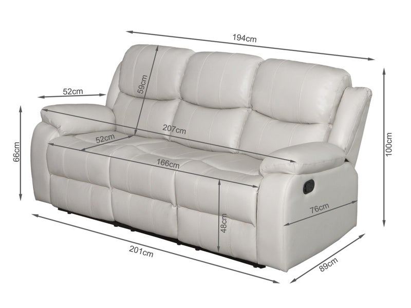 Manual 3 Seater Recliner Sofa Carousel 6