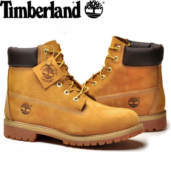 TIMBERLAND Mens 6" Premium Waterproof Boots Original Yellow Shoes - Wheat Nubuck Carousel 2