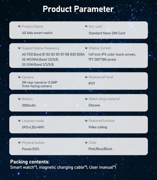 Smart Watch, D35 Model, 4G Video call, IPX7 Water Proof, PINK Carousel 19