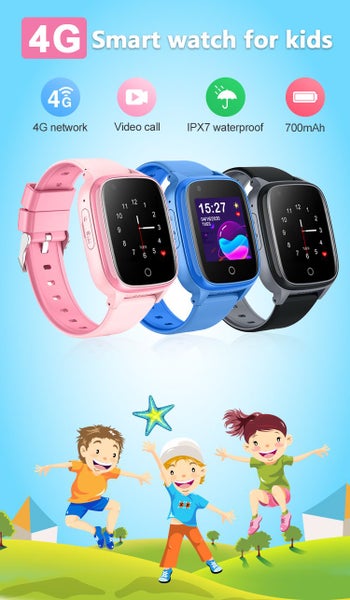 Smart Watch, D32 Model, 4G Video call, IPX7 Water Proof, Blue, 1 Year Warranty Carousel 1