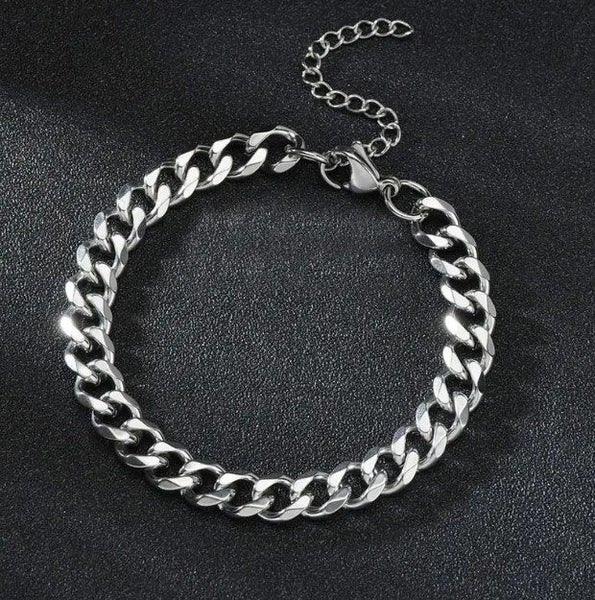 Men's 11MM Titanium Steel Cuban Link Chain in Polished Silver - LOW RESERVE! Carousel 2