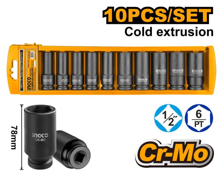 10PCS DEEP BLACK IMPACT SOCKET SET Carousel 1