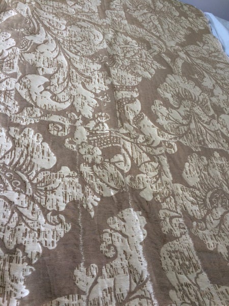 REDUCED - Very best quality-cream and beige 100% cotton drapery 1.3 m x 1.2 m Carousel 2