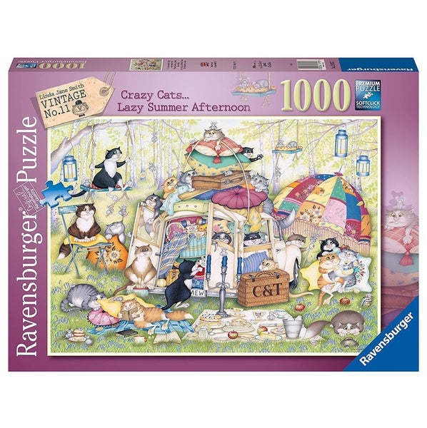 Ravensburger Puzzle 1000pc - Crazy Cats The Good Life Carousel 1