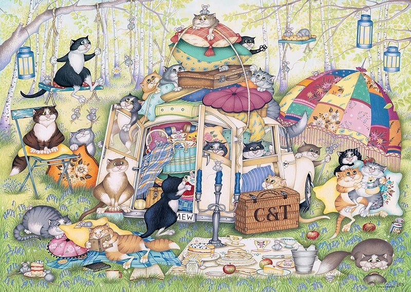 Ravensburger Puzzle 1000pc - Crazy Cats The Good Life Carousel 2
